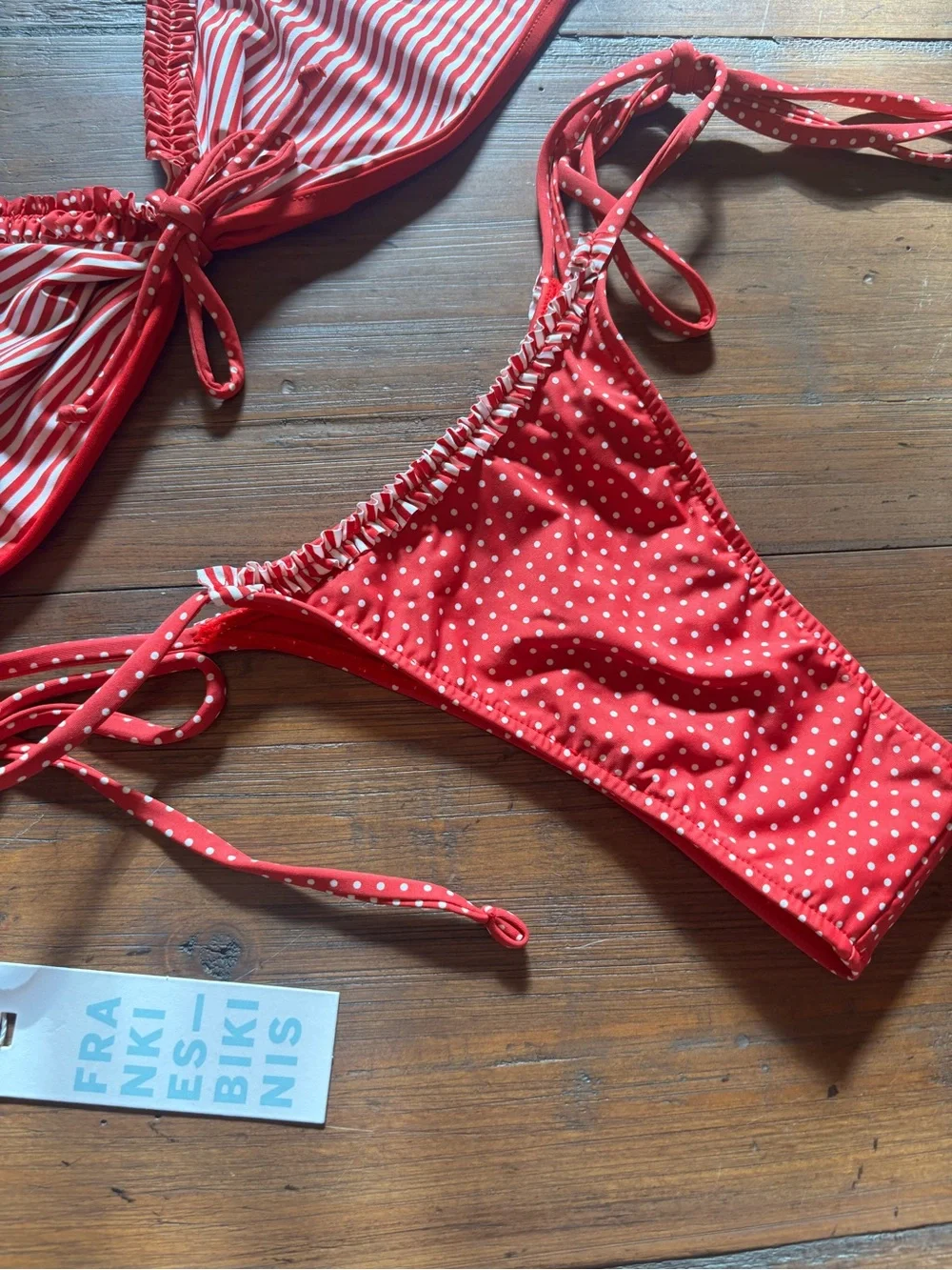 NWT Frankie’s bikinis scarlet dot bikini set